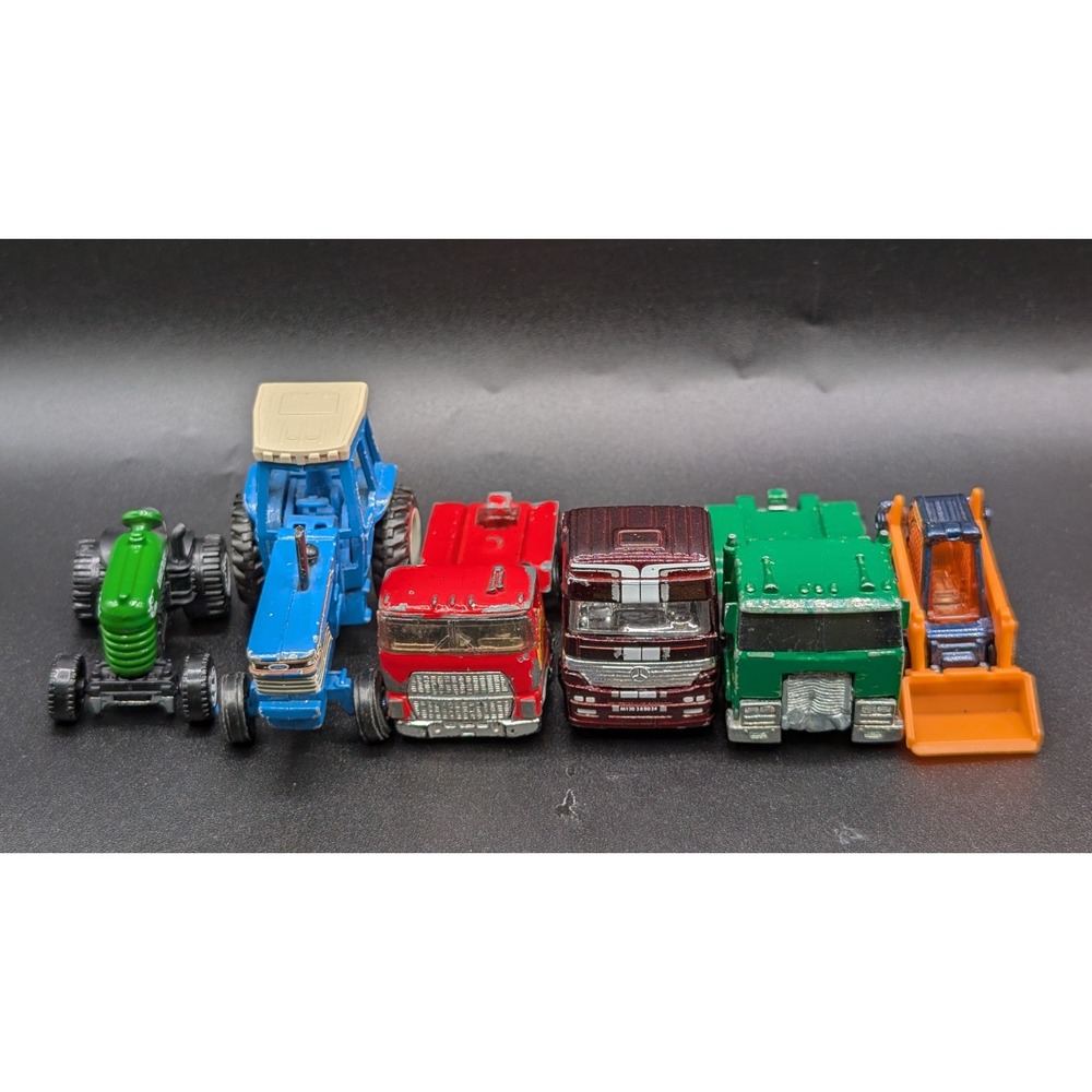 Hot Wheels, ERTL & Matchbox Lot of 6 Truck & Farm Die-cast Cars (1980s To 2000s)